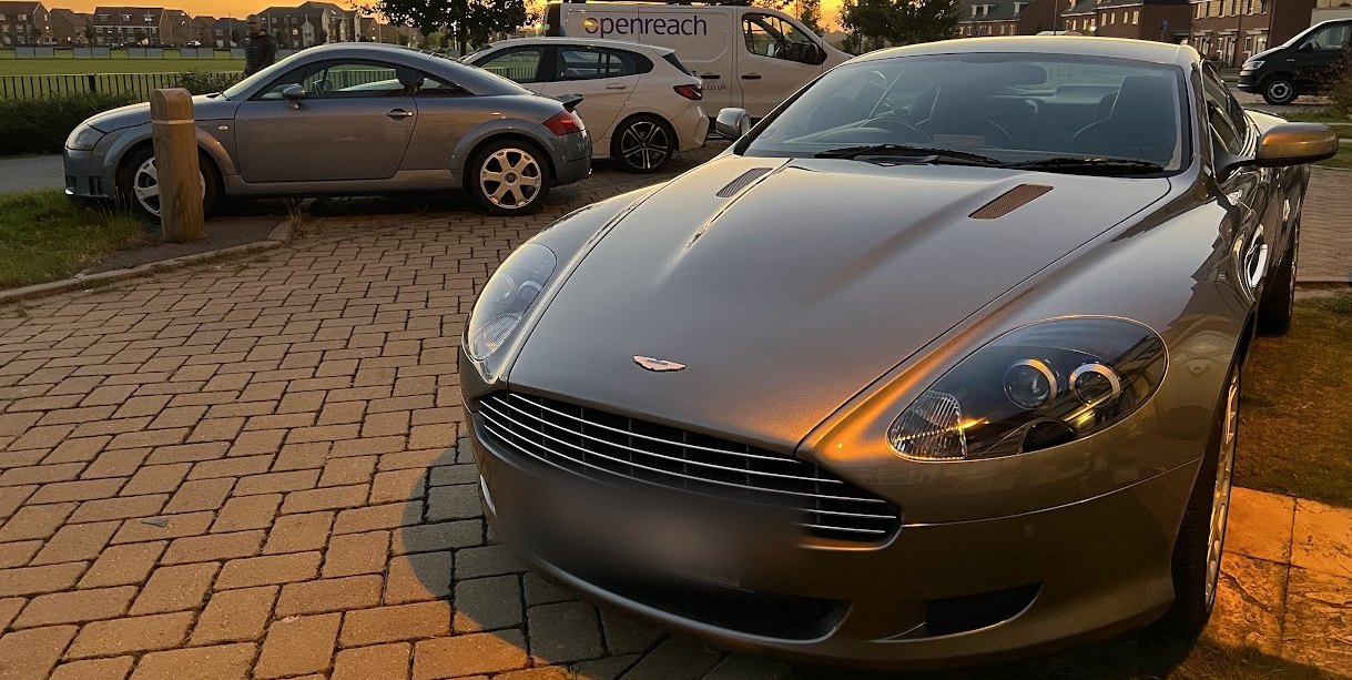 Aston Martin DB9 at sunset